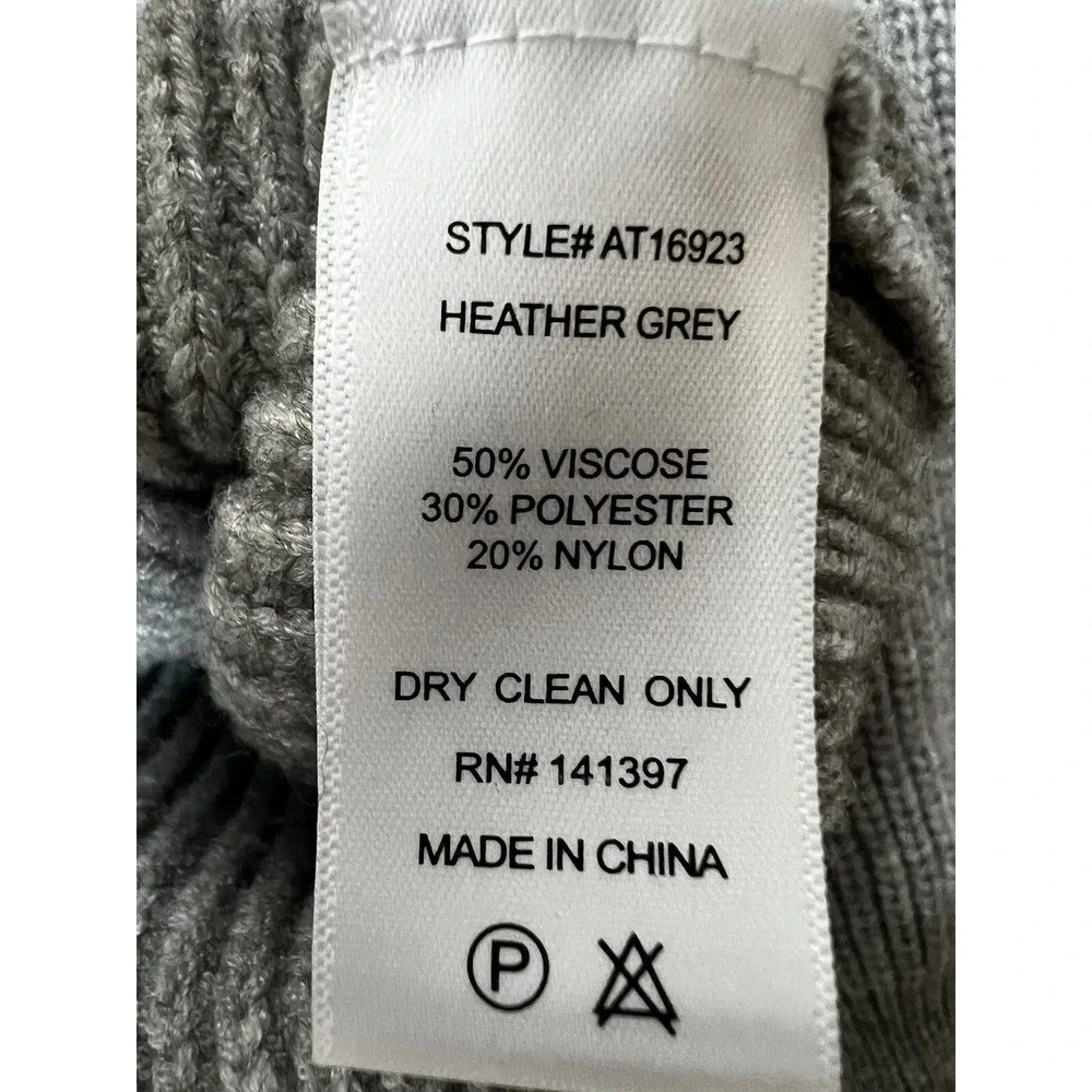 ASTR The Label Sweater Small Grey Cold Shoulder Mock Neck Ribbed Versatile Chic